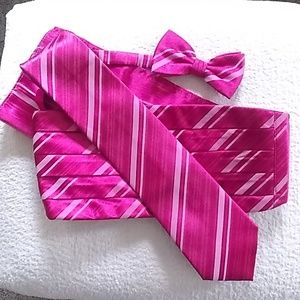 watermelon striped cummerbund set